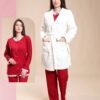 Rose Miss Pyjama 3 pièces avec robe de chambre – Réf 13547 – Rouge