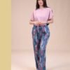 Rose Miss Ensemble pantalon imprimé – Réf 14016 – Rose turquoise