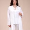 Rose Miss Pyjama 3 pièces avec robe de chambre – Réf 14047 – Blanc