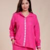 Rose Miss Ensemble chemise et pantalon brodé – Réf 14055 – Fuchsia