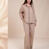 Rose Miss Ensemble chemise et pantalon brodé – Réf 14055 – Beige