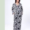 Rose Miss Pyjama satin imprimé – Réf 14208 – Noir blanc