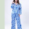 Rose Miss Pyjama satin imprimé – Réf 14208 – Bleu blanc