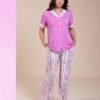 Rose Miss Pyjama boutonné manches courtes – Réf 14468 – Fuchsia
