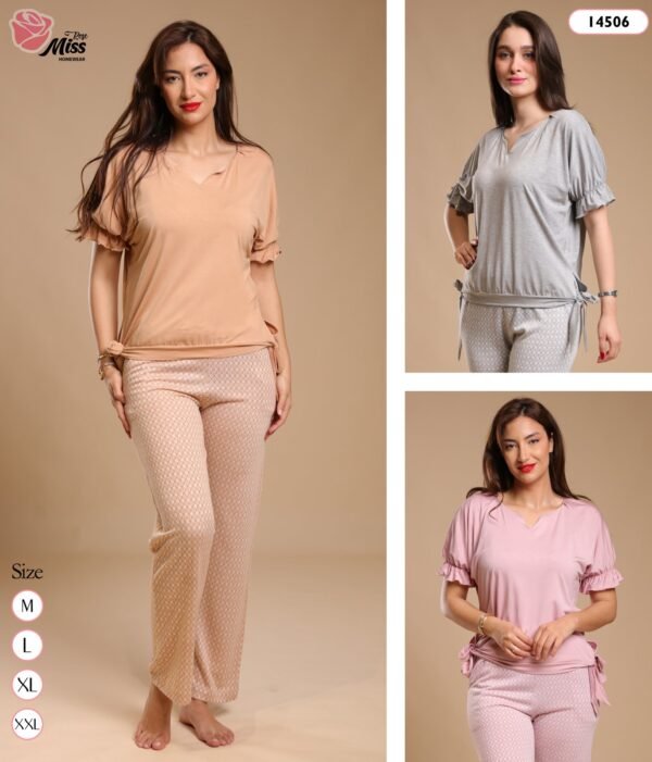 Rose Miss Pyjama manches courtes – Réf 14506 – Couleurs assorties