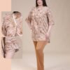 Rose Miss Pyjama tunique imprimée – Réf 14541 – Camel