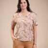 Rose Miss Pyjama pantalon large imprimé – Réf 14542 – Camel