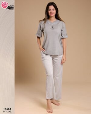 Rose Miss Pyjama manches courtes – Réf 14554 – Gris