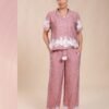 Rose Miss Pyjama boutonné imprimé – Réf 14585 – Vieux rose
