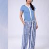 Rose Miss Pyjama pantalon rayé – Réf 14670 – Bleu