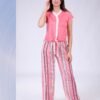 Rose Miss Pyjama pantalon rayé – Réf 14670 – Corail