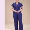 Rose Miss Pyjama boutonné à volants – Réf 14680 – Bleu marine