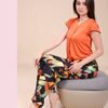 Rose Miss Pyjama pantalon imprimé – Réf 14720 – Orange
