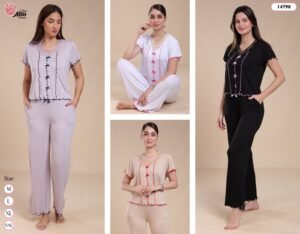 Rose Miss Pyjama manches courtes – Réf 14790 – Couleurs assorties