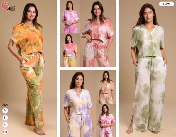 Rose Miss Pyjama tie-dye – Réf 14891 – Couleurs assorties