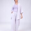 Rose Miss Pyjama 3 pièces avec kimono – Réf 15014 – Lilas