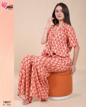 Rose Miss Pyjama imprimé ikat – Réf 15017 – Orange