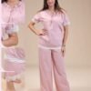 Rose Miss Pyjama plumetis dentelle – Réf 15028 – Vieux rose