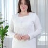 Rose Miss Chemise de nuit longue – Réf 15031 – Blanc