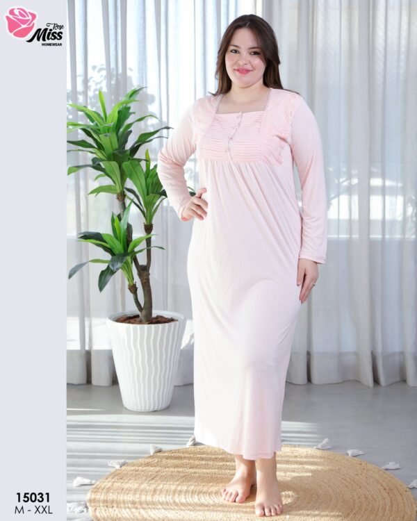 Rose Miss Chemise de nuit longue – Réf 15031 – Rose pâle