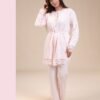 Rose Miss Pyjama 3 pièces avec robe de chambre – Réf 15037 – Rose pâle
