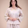 Rose Miss Pyjama brodé – Réf 15038 – Beige