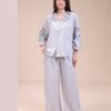 Rose Miss Pyjama brodé – Réf 15038 – Gris