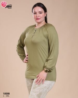 Rose Miss Pyjama – Réf 15058 – Vert olive