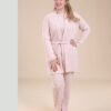 Rose Miss Pyjama 3 pièces avec gilet côtelé – Réf 15077 – Rose