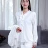 Rose Miss Pyjama 3 pièces avec gilet – Réf 15089 – Blanc