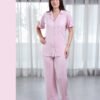 Rose Miss Pyjama boutonné à volants – Réf 15129 – Rose