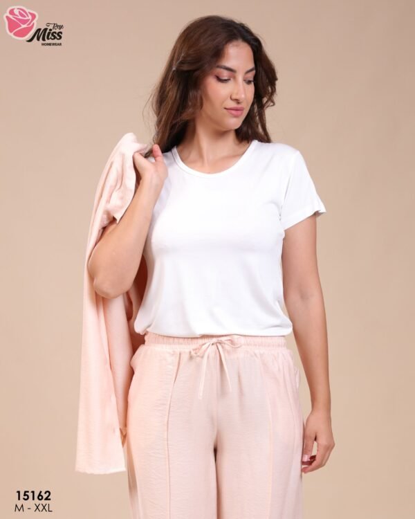Rose Miss Ensemble chemise et pantalon – Réf 15162 – Pêche Rose Miss Ensemble chemise et pantalon – Réf 15162 – Pêche