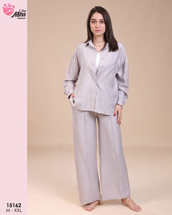 Rose Miss Ensemble chemise et pantalon – Réf 15162 – Gris Rose Miss Ensemble chemise et pantalon – Réf 15162 – Gris