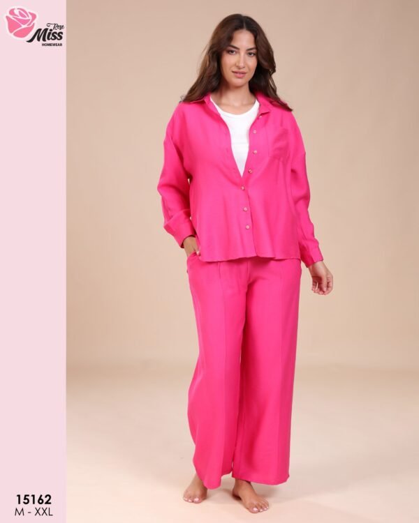 Rose Miss Ensemble chemise et pantalon – Réf 15162 – Fuchsia Rose Miss Ensemble chemise et pantalon – Réf 15162 – Fuchsia