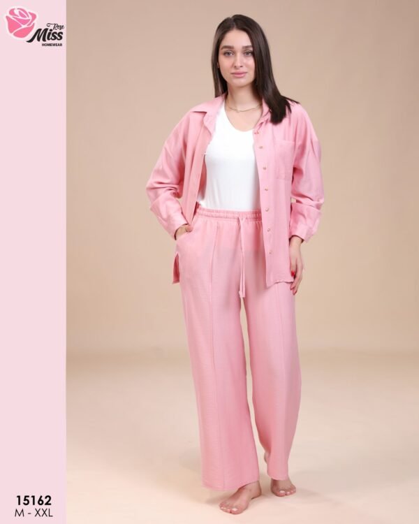 Rose Miss Ensemble chemise et pantalon – Réf 15162 – Rose Rose Miss Ensemble chemise et pantalon – Réf 15162 – Rose