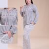 Rose Miss Pyjama brodé – Réf 15166 – Gris