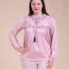 Rose Miss Pyjama brodé – Réf 15166 – Vieux rose
