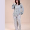 Rose Miss Pyjama boutonné brodé – Réf 15167 – Vert d'eau