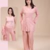 Rose Miss Pyjama 3 pièces avec gilet – Réf 15172 – Rose