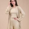 Rose Miss Pyjama 3 pièces avec gilet – Réf 15172 – Beige doré