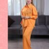 Rose Miss Ensemble chemise brodée et pantalon – Réf 15190 – Orange