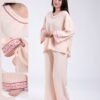 Rose Miss Ensemble tunique brodée et pantalon – Réf 15195 – Pêche
