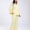 Rose Miss Ensemble tunique brodée et pantalon – Réf 15195 – Jaune pâle