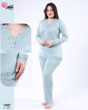 Rose Miss Pyjama dentelle – Réf 15201 – Vert d'eau
