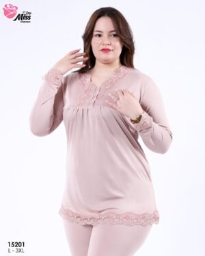 Rose Miss Pyjama dentelle – Réf 15201 – Vieux rose
