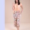 Rose Miss Pyjama pantacourt fleuri – Réf 15237 – Pêche