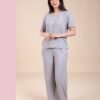 Rose Miss Pyjama boutonné côtelé – Réf 15243 – Gris