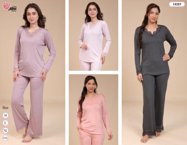 Rose Miss Pyjama dentelle – Réf 15257 – Couleurs assorties