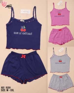 Rose Miss Pyjama short et caraco – Réf 15291 – Couleurs assorties Rose Miss Pyjama short et caraco – Réf 15291 – Couleurs assorties