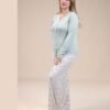 Rose Miss Pyjama boutonné fleuri – Réf 15324 – Vert d'eau